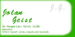jolan geist business card